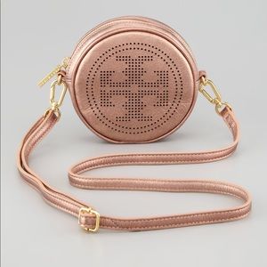 Tory Burch Perforated Logo Round Crossbody Bag